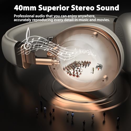 Wireless Headset with Mic for Work, Wireless Headset with Noise Cancelling Mic & USB Dongle for Meeting, V5.3 Bluetooth Headphones with Mic Mute for Work/Teams/Computer/Phone/Office/Home/Call Center