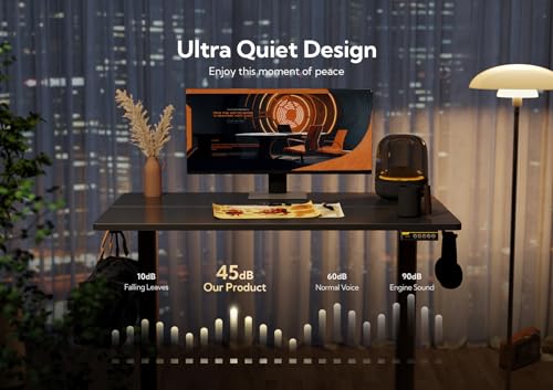 Claiks Electric Height Adjustable Standing Desk, 63x24 Inch, Black | Smooth Height Adjustment, 3 Memory Presets, Cable management hub & hook, Stable Steel Frame, 156 lbs Capacity, Easy Assembly - color: Black, size: 63