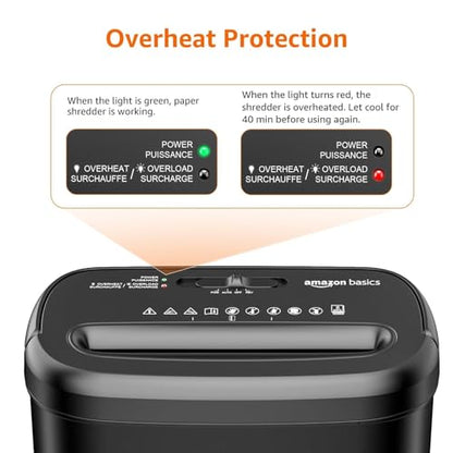 Amazon Basics 8-Sheet High Security Cross Cut Paper and Credit Card Shredder with P-4 Security, Auto Shut-off, Black - color: Black, size: 8 Sheet