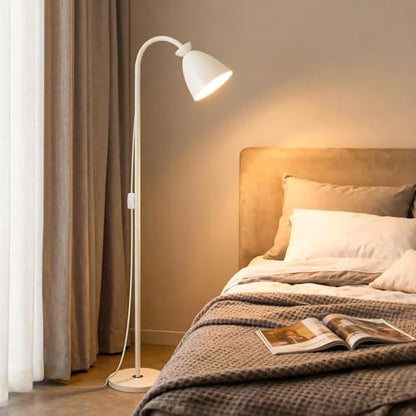 9W Tall LED Dimmable Gooseneck Floor Lamp 3-Color White - color: White Dimming
