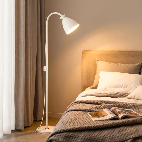 9W Tall LED Dimmable Gooseneck Floor Lamp 3-Color White - color: White Dimming