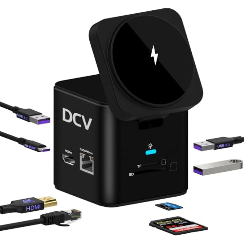 USB C Laptop Docking Station, 9 in 1 Hub with MagSafe Charger Stand, Black - color: Black