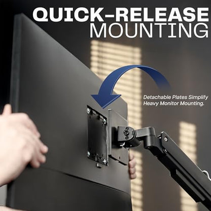VIVO Quad Ultrawide Wall Mount, Heavy Duty Pneumatic Arm Monitor Station, Fits Four 38 inch Screens, Pneumatic Height Adjustment and 140lb Weight Capacity, Black, MOUNT-V400D - size: Quad Mount, style: Wall Mount