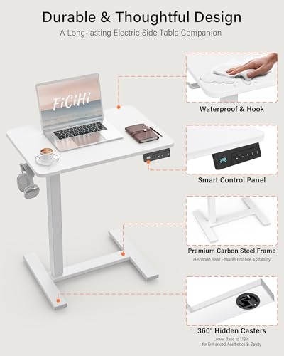 FiCiHi 24"x 16" Electric Standing Desk, Mobile Sit Stand Up Desk, White - color: White, size: 24" x 16"