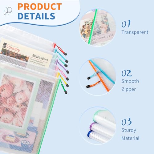 Umriox 32PCS 16 Colors Small Zipper Pouch, 9.5 x 7.1 in, Zipper Bags for Puzzles, School Office Supplies and Travel Storage - style: A5-32P