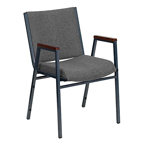 Flash Furniture Hercules Fabric Stack Chair with Arms, Gray, 4-Pack - color: Gray Fabric, size: Set of 4