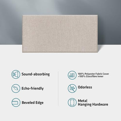 4 Pack Acoustic Panels 23.6"x11.8" Soundproof Fiberglass Panel, Linen - color: Linen, size: 23.6" x 11.8"-4pcs