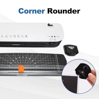 ASHATA SL299 Thermal Laminator Machine, 9 inch Hot Cold Laminating Machine with Paper Cutter and Corner Rounder, Anti Jam Lamination Machine for Laminate Recipe Cards, Photos and