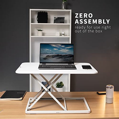 VIVO White 26 in Single Top Standing Desk Converter, DESK-V001JW - color: White, size: 26"