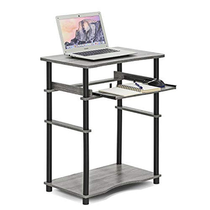 Furinno 10016GYW/BK Home Laptop Notebook Computer Desk, French Oak Grey/Black - color: French Oak Grey/Black, size: 16 Inch Wide