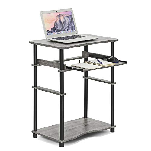 Furinno 10016GYW/BK Home Laptop Notebook Computer Desk, French Oak Grey/Black - color: French Oak Grey/Black, size: 16 Inch Wide