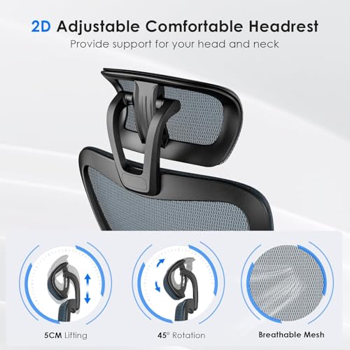 Soohow Ergonomic Office Chair, High Back with 3D Armrest, Black & Navy