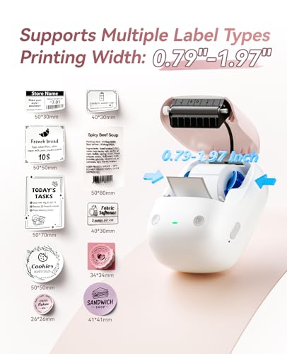 NIIMBOT B2 Label Maker Machine with Tape for Home Office, Pink - color: Pink