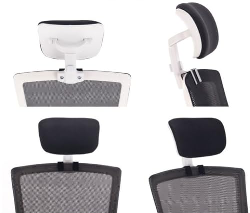 Universal Office Chair Headrest Attachment,Ajustable Height Angle Desk Chair Neck Support Pillow,Clip on Executive Chair Mesh Head Rest (Blue-White Back,clamp Inner Diameter 0.87"/2.2 cm) - color: Blue-white Back, size: clamp inner diameter 0.87"/2.2 cm
