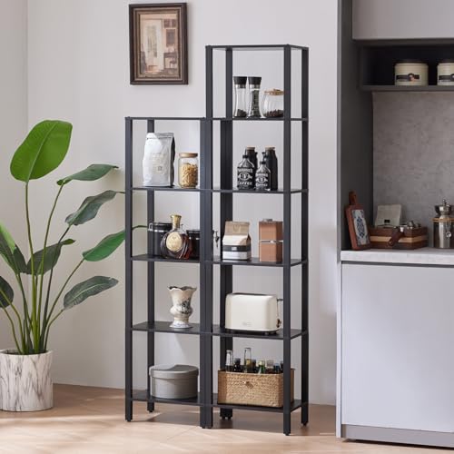 YUFAM 6 Tier Tall Skinny Bookshelf, Narrow Bookcase, Wooden Shelf, Black - color: Black, size: 6-Tier