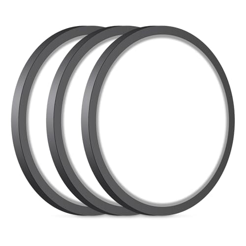 slochi 3Pack LED Flush Mount Ceiling Light Fixture, 9 Inch Light Fixture, 3000K-4000K-6500K Round Flat Bedroom Lights, Closet Round Surface for Bathroom Laundry Bedroom Hallway - color: Black, size: 9Inch-3Pack