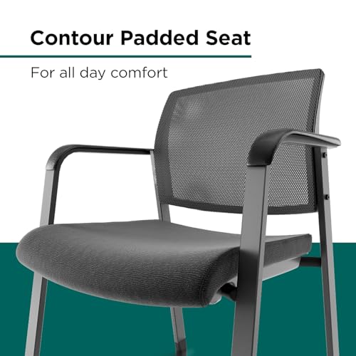 Workplace 2.0 Guest & Reception Chair, Mesh, Stackable, Black | Comfortable seating for reception areas and everyday office use. - style: Fabric