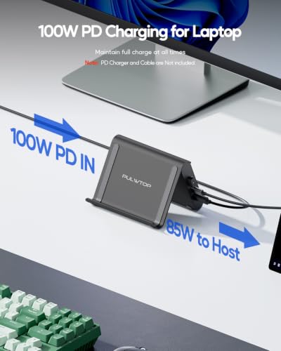 Laptop Docking Station Dual Monitor 4K@60Hz, 6*USB-C/A, PD3.0, Windows Only