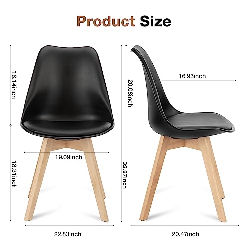 OLIXIS Dining Chairs Set of 8, PU Leather Accent Chairs for Living Room - color: Black, size: 8 PC