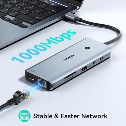MOKiN USB C Docking Station 3 Monitors,3 HDMI 4K@60Hz Triple Display Hub