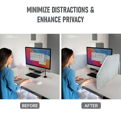 29.1" x 22.8" x 1.2" U-Shaped Desk Divider Partition, No Drill Freestanding Sound Absorbing Privacy Panel, Noise Reducing Cubicle Screen for Office Home & Classroom (Dusty Grey) - color: Grey (U-Shaped)
