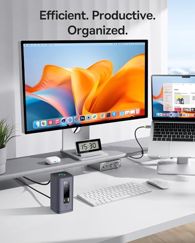 Baseus Spacemate Docking Station, 11-in-1 USB-C DisplayLink Docking Station for macOS Laptop, Triple Display with 4K HDMI, 10Gbps USB-C & USB-A, Ethernet, Audio, 100W PD Charging (Driver Required)