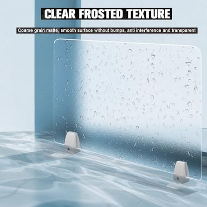 Desk Privacy Divider, Acrylic Acoustic Desktop Partition, Free Standing Frosted Screen with Clamps for Reducing Noise, Visual Distractions(50X40CM/19.7X15.7IN) - size: 50X40CM/19.7X15.7IN