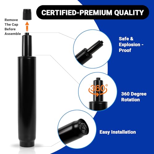11-16.5 Inches Office Chair Cylinder Replacement, TOP-Activated - color: Matte Black, size: 5.5‘’ Height Range