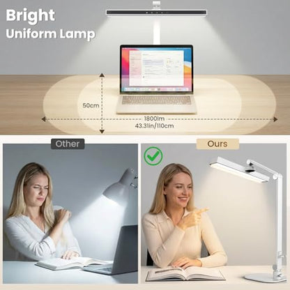LIONVISON Desk Lamps for Home Office: Dimmable Eye-Caring LED Desk Light - color: White