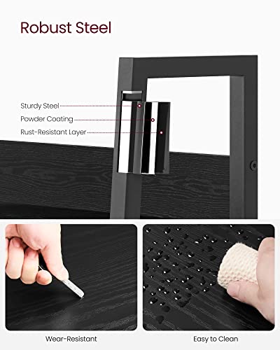 VASAGLE Bookshelf, 5-Tier Narrow Bookcase, Ladder Shelf | For Home Office, Living Room, Bedroom, Kitchen, Ebony Black and Ink Black, BARNET Collection ULLS109B56 - color: Ebony Black + Ink Black, size: 5 Tiers (13.3"W), style: With back panels