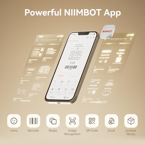 NIIMBOT K3 Desktop Label Printer, 3 Inch,180mm/s High Speed, White | Support Bluetooth and USB Connection, Come with 1 Roll Tapes, Thermal Label Maker for Small Business and Home Office - color: White