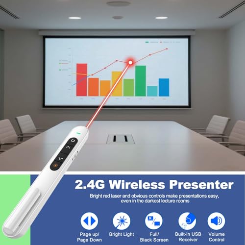 QUI Presenter Clicker USB A&C Bundle | Pen-Shaped White & Remote-Shaped Silver