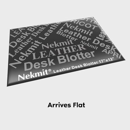 Nekmit Leather Desk Blotter Pad 17 x 12 Inches, Flat, Non-Slip, Waterproof, Apricot - color: Apricot, size: 12" x 17"