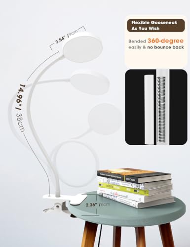 LiFMIRA Bed Lamp Clip on Light 8W 66 LED Reading Light for Bed White - color: White