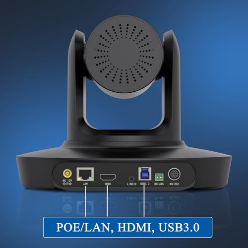 PTZ Camera 4K UHD with 20X Optical Zoom,Video Conference Room Camera,Live Streaming for Church Worship,USB HDMI IP POE Work with Vmix,Zoom,OBS,YouTube,Facebook Livestream