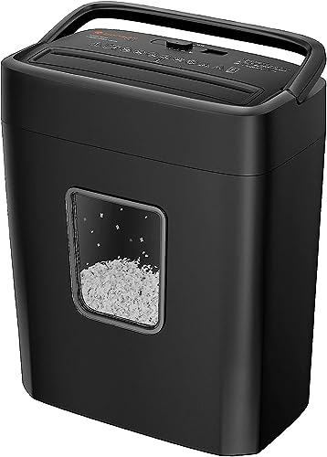 Bonsaii 6-Sheet Micro Cut Paper Shredder for Home, P-4 Security Level | Shreds Credit Cards, Mail, Staples & Paper Clips, 4.2-Gal Bin, Small Shredder for Home Office, C261-D - size: Microcut 6 Sheet