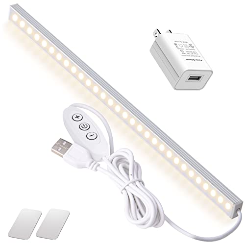 DWEPTU 12 Inch Under Cabinet Lighting, Dimmable LED Light Bar with Plug-in AC Adapter & Magnetic Mount - for Kitchen, Workshop, Closet (Includes Adhesive Tape) - color: Cool White, size: 12 Inch