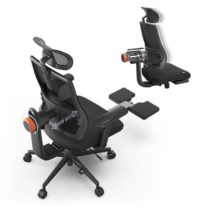Newtral Ergonomic Office Chair - Home Office Desk Chair with Adaptive Lumbar Support, with Footrest, 4D Armrest, Adjustable Seat Depth & Height - color: Black, size: 2D Headrest
