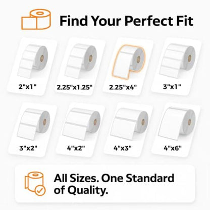2.25" x 4" Waterproof Thermal Shipping Labels, 12 Rolls, 1" Core - size: 2.25" x 4"-12 Rolls ( 4200 Labels )