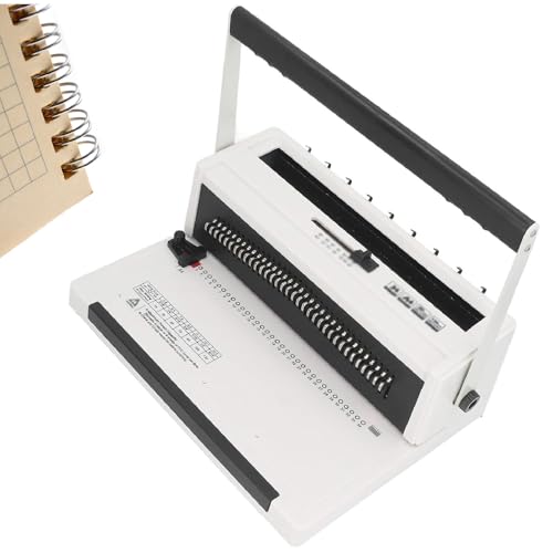 Hole Punching Machine, Wire Binding Machine, 34 Hole Punching, Adjustable Number of Holes, Adjustable Margin Design, 120 Sheets Binding Capacity, for Office, School, Print Shop, and Home Use