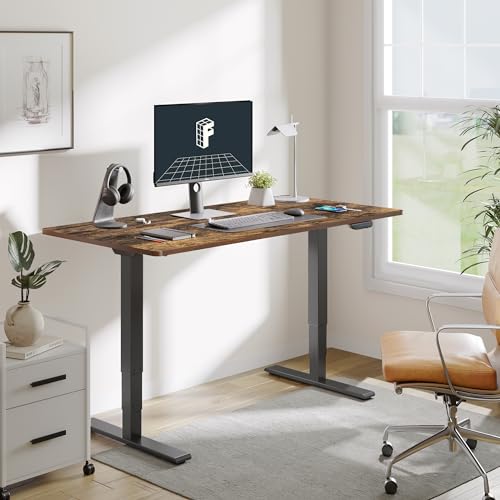 FLEXISPOT E6 MAX Dual Motor 55x28 Inch 3-Stage Heavy Duty Standing Desk, 330lbs Weight Capacity, Height Adjustable Desk w/Cable Management & Wheels (Seamless Special Walnut Desktop + Black Frame) - color: Black Frame+ Special Walnut Top, size: 55"x28" One