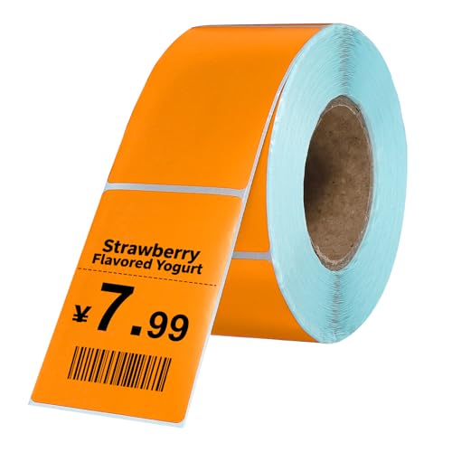 PATIKIL 500 Pcs Thermal Labels, 1.57x2.36 Inch Thermal Printer Labels Stickers Self Adhesive Tags Rectangle Paper Roll Small for Printer Shipping Label Mailing UPS Barcode Address, Orange - color: Orange, size: 40x60mm
