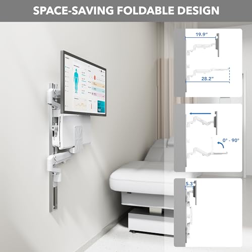 Mount-It! MedHub Medical Workstation Wall Mount, 17-43"