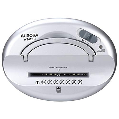 Aurora AS420C Desktop-Style Cross-Cut Paper Shredder, 4-Sheet Crosscut Desktop