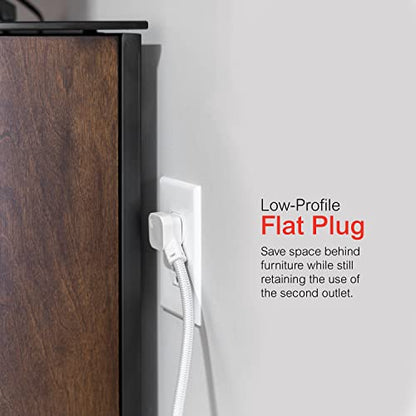 GE 3-Outlet Power Strip Surge Protector, 8 Ft Braided Extension Cord - size: 8 Ft