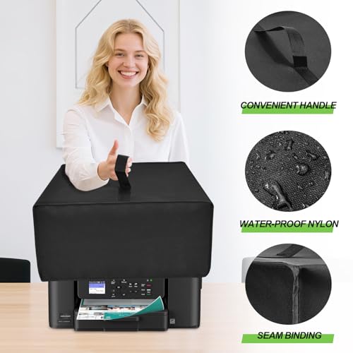 Printer Cover for Brother Work Smart MFC-J1360DW Printer(Black) | Cover for Brother MFC-J1360DW/MFC-J1010DW Printer, Heavy Duty Waterproof Dustproof Anti-static Printer Protective Cover Case - color: Black