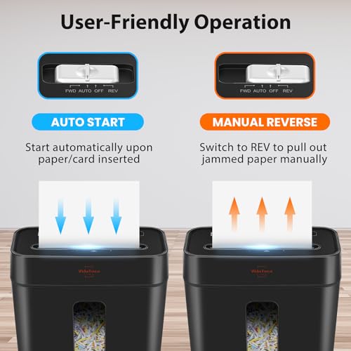 VidaTeco 6-Sheet Cross Cut Paper Shredder for Home Office, 3.04-Gallon Bin - size: 6 sheet