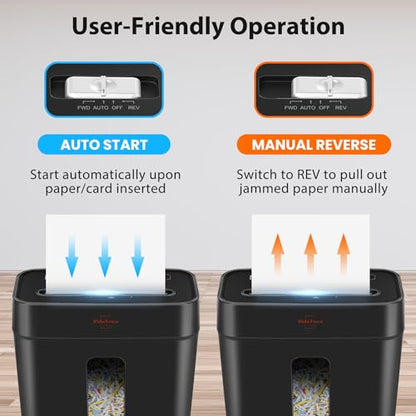 VidaTeco 6-Sheet Cross Cut Paper Shredder for Home Office, 3.04-Gallon Bin - size: 6 sheet