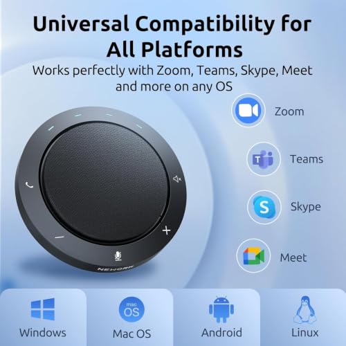Conference Speakerphone - 2 AI Noise Reduction Mics, 360° Voice Pickup - color: FreeChat 103(2 Mics)