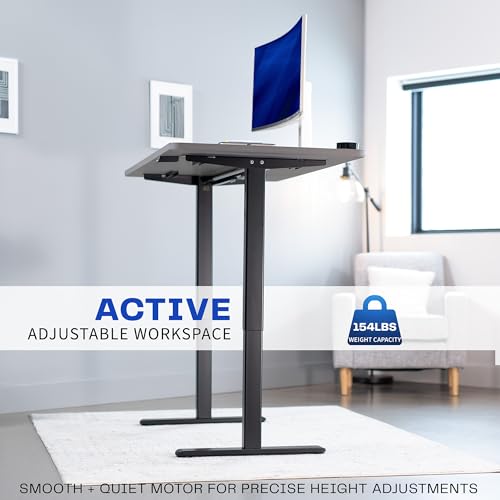 VIVO Dark Gray 60 x 30 in Standing Desk, DESK-KIT-0B6G - color: Dark Gray Top / Black Frame, size: 60 x 30 inch